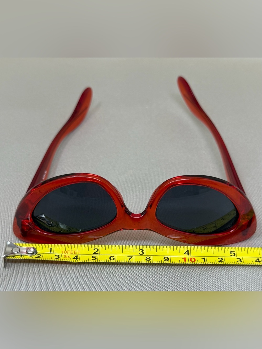 Vintage 1980s Red Cat Eye Sunglasses Made in Korea Retro - Picture 9 of 11
